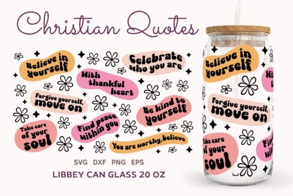 Christian Quotes Libbey Can Glass 20oz Graphics Review