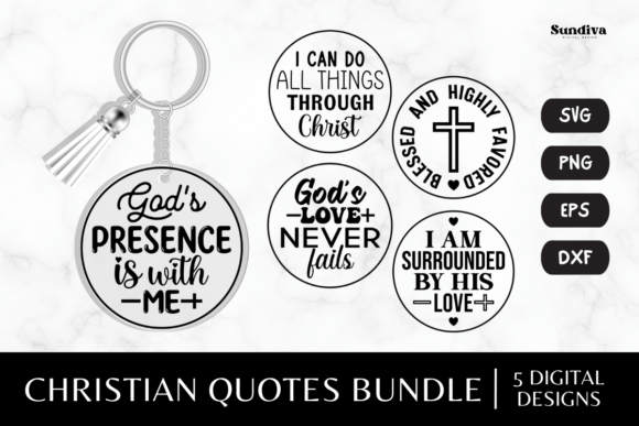 Christian Sayings Keychain SVG Bundle: Faith-Inspired Graphics for Local Business Branding