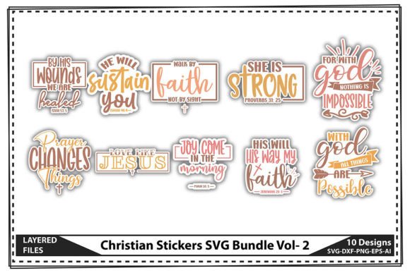 Christian Stickers SVG Bundle Vol-2 for Crafts & Graphics Sellers