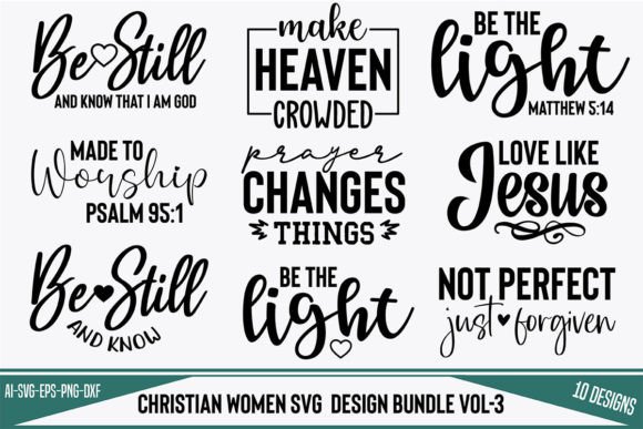 Christian Women SVG Design Bundle Vol-3 for Crafts & Graphics
