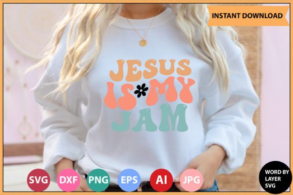 Jesus is My Jam Retro SVG Bundle: Graphic Design for Faith-Based Branding and Crafts