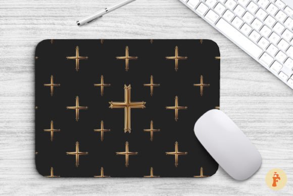 Luxury Golden Jesus Cross Graphics for Local Business Branding