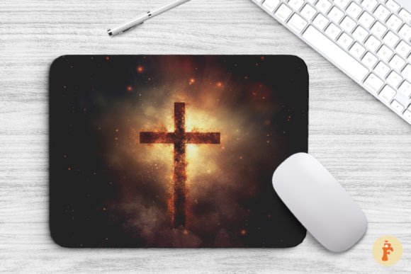 Mouse Pad Beautiful Christian Cross: A Thoughtful Graphic for Faith-Inspired Branding