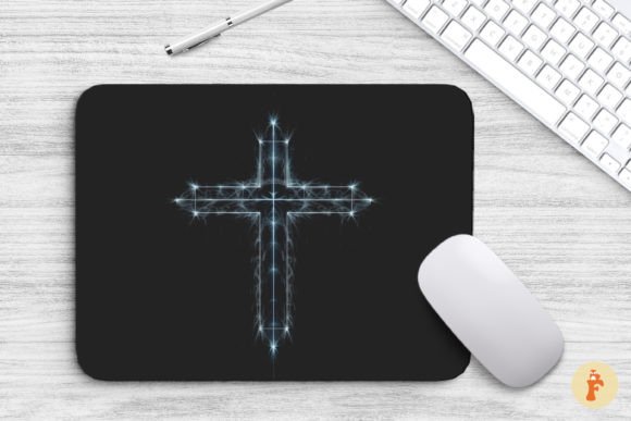 Mouse Pad Christian Cross Glowing: A Visual Asset for Faith-Based Branding and Content Marketing