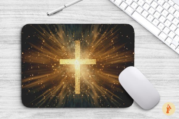 Mouse Pad Christian Cross Sparkles – A Versatile Graphic Design Asset for Faith-Based Content