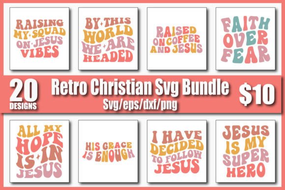 Retro Christian Graphics Bundle for Crafts & Digital Sellers